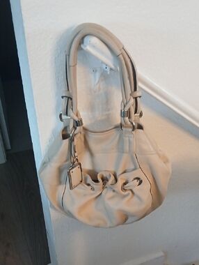 BMAKOWSKY Beige Genuine Leather  Handbag - Women Magnetic Closure Clutch